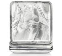 MALACASA Serie IVY, Juego de 4 Platos Llanos de Porcelana Cuadrados de 25,5 x 25,5 x 2,5 cm en Gris Mármol, Ideal para Platos Principales, Ensaladas y Pastas en Comidas Diarias o Reuniones Especiales