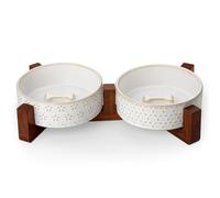 MALACASA Serie Lydia,2 Comedero Perro Antivoracidad de Gres 450ml, Comedero Alimentación Lenta - Promueve Alimentación Saludable y Digestión Lenta, para Mascotas Pequeños y Medianos y Grandes