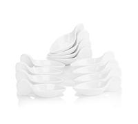 MALACASA Serie Ramekin.dish 12 pcs Super MINI Platos de Postre 4.5" Cuchara Cuenco de Postre Porcelana Snack Aperitivo Cuencos - Cuenco de Postre Cuchara