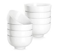 MALACASA serie Regular Cuencos de Cereales Desayun, Sopa Juego de Cuencos de Porcelana Tazones de 8 piezas 4.5"/ 11.6 x 11.6 x 6 / 300ml