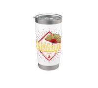 Málaga Andalucía España Retro Flamenco Vintage Souvenir Vaso térmico de acero inoxidable de doble pared