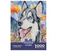 Malamute de Alaska Puzzle Imposible,desafío para Adultos Arte Entretenimiento Creativo 1000 Piezas Obra De artee De Juego De para Adultos Y Niños A Parteir De 12 Años 38x26cm/1000pcs