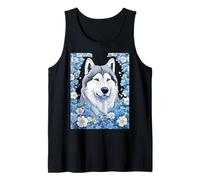 Malamute de Alaska rodeado de nomás olvides Camiseta sin Mangas