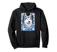 Malamute de Alaska rodeado de nomás olvides Sudadera con Capucha