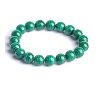 Malaquita Natural, Pulseras elásticas con Cuentas de Piedras Preciosas Hechas a Mano para Mujeres y Hombres, Pulseras de Cuentas de Cristal de Piedra Natural de 9MM