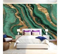 Malaquita Papel Pintado Fotografía Textura de mármol dorado Fotomurales Decorativos Pared 300x210 cm Sofá Fondo Pared Pintado Papel Tapiz TV Dormitorio Fotomural Sala Mural