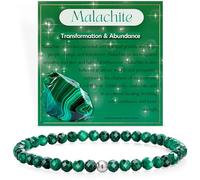 Malaquita - Transformación y Abundancia - Pulseras de Cuentas para las Mujeres, 4mm Cristal Plata de ley 925 Piedra Natural Elásticas con Piedras Preciosas de para Mujer, Joyería de Chakra Regalos