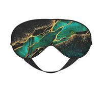 Malaquita verde de mármol verde azulado negro con vetas doradas y manchas doradas, Cubreojos completos Antifaz bloqueador de luz Antifaz para dormir Antifaz suave con los ojos vendados Noche