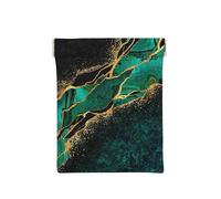 Malaquita Verde de mármol Verde Azulado Negro con Vetas Doradas y Manchas Doradas, Squeeze Top Wallet Bolsa de Almacenamiento para Mujer Monedero pequeño Bolsa de Cambio
