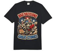Malas Decisiones Grandes Historias Mapache Patriótico Comfort Colors Adult Heavyweight T-Shirt