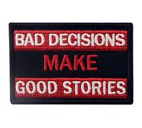 Malas decisiones hacen buenas historias Broche Bordado de Gancho y Parche de Gancho y bucle de cierre