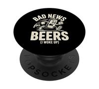 Malas noticias para las cervezas Me desperté divertido corriendo lata de cerveza Humor PopSockets PopGrip Adhesivo