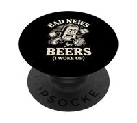 Malas noticias para las cervezas Me desperté divertido corriendo lata de cerveza Humor PopSockets PopGrip Adhesivo