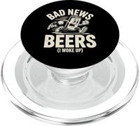 Malas noticias para las cervezas Me desperté divertido corriendo lata de cerveza Humor PopSockets PopGrip para MagSafe