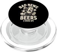 Malas noticias para las cervezas Me desperté divertido corriendo lata de cerveza Humor PopSockets PopGrip para MagSafe