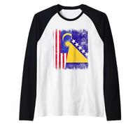 Malasia Bosnia Y Herzegovina Media Bandera Camiseta Manga Raglan