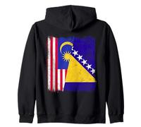 Malasia Bosnia Y Herzegovina Media Bandera Sudadera con Capucha