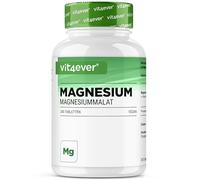 Malato de magnesio - 240 comprimidos con 2000 mg de malato de magnesio por porción diaria - Alta biodisponibilidad y alta dosificación - Sin aditivos indeseables - Vegano
