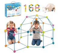 Malau - Cabaña para Construir para Niños - Kit Construcción Infantil Fort Building Toy DIY - Casa, Castillo, Tipi, Túnel e Iglú - Juego de Construcción Creativo Interior Exterior +3 Años (168 Piezas)