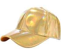 Malaxlx Gorra de béisbol de moda para hombre y mujer, ajustable, con correa trasera, sombrero de papá, visera deportiva, Oro, talla única