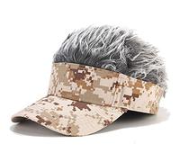 Malaxlx Gorras de Béisbol con Peluca para Hombre Mujer Ajustable Gorra con Visera Gorra Deportiva