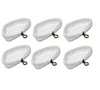 Malayas gamuza de microfibra lavable almohadillas para limpieza de Russell Hobbs 20570 y 21180 vapor limpiador de la fregona (6 unidades, color blanco)
