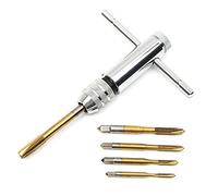 Malayas - Llave de trinquete reversible en T con rosca manual, M3-M8, 3-8 mm, HSS, dorado