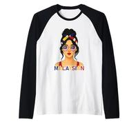 Malaysian Girl Malaysia Flag Malaysian Girlfriend Wife Camiseta Manga Raglan