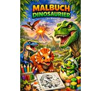 Malbuch Dinosaurier für Kinder: Mein großes Dinosaurier Malbuch - Einfache und detailreiche Dino Bilder für Kinder, Lernen und Spaß kombiniert