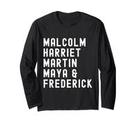 Malcolm Harriet Martin Maya Frederick Líderes Negros Manga Larga