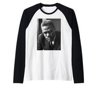 Malcolm X Activista de Derechos Humanos en Reino Unido 1965 Camiseta Manga Raglan