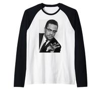 Malcolm X Orador activista de Derechos Humanos en el Reino Unido 1965 Camiseta Manga Raglan
