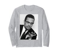 Malcolm X Orador activista de Derechos Humanos en el Reino Unido 1965 Manga Larga