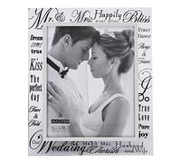 Malden Internacional diseños Cristal Espejo con Plata Metal Borde Interior Sr. Y la Sra. Marco de Fotos, 8 x 10, Plata