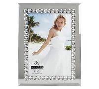 Malden International Designs Brilliance Jewel - Marco de Fotos con Espejo, 5 x 7 Pulgadas, Espejo, Metal Plateado