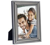 Malden International Designs Concourse Pewter Metal Picture Frame, 5x6, Silver