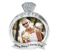 Malden International Designs Wedding Jewel and Glitter Bling Bling Ring Picture Frame, 3x4, Silver