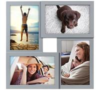 Malden Marco de fotos de collage mate de 4 x 6 con 4 aperturas, muestra cuatro (muestra cuatro fotos de 4 x 6, gris)