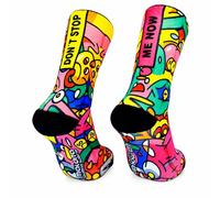 Maldita Buena Suerte Calcetines Deportivos Técnicos - Running, CrossTraining y Ciclismo - Diseño DONT STOP - Talla 37-38