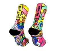 Maldita Buena Suerte Calcetines DONT STOP de deporte para hombre y mujer. Calcetines de Ciclismo, Running, Trail, Skate, Crossfit (L - 41/43)