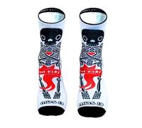 Maldita Buena Suerte CALCETINES MBS NO SIENTO LAS PIERNAS de deporte para hombre y mujer. Calcetines de Ciclismo, Running, Trail, Skate, Crossfit (Blanco, 37-38)