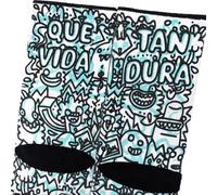 Maldita Buena Suerte CALCETINES MBS QUE VIDA TAN DURA de deporte para hombre y mujer. Calcetines de Ciclismo, Running, Trail, Skate, Crossfit (Azul, 34-36)