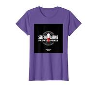 Maldita Sea, Soy Adicto: Humor Profesional automedicado Camiseta, Mujer, Morado Jaspeado, L