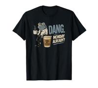 Maldito Lunes ya Rana con café más Perezoso Rana Lunes Camiseta