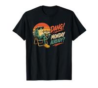 Maldito Lunes ya Rana con café Oficina Estado de ánimo Rana Camiseta