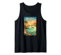 Maldivas Tropical Sunset Beach Design Camiseta sin Mangas