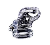 Male Cock Cage Chastity Belt Chastity Cage con 4 anillos de diferentes tamaños para pene masculino transparente(Transparent)
