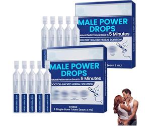 Male Power Drops - Actualización 2025, gotas secretas para hombres fuertes, resultados de acción rápida, para hombres de larga duración (2 cajas)