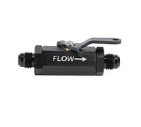 Male Shut Off Valve Fuel Fitting , Shut Off Valve , Fuel Check Valve CNC Y972 6AN Fit for AN6 Fuel Pipe , for Aluminum Alloy Car Refitting (Black)