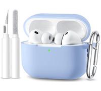 Maledan Compatible con Funda AirPods Pro 3 Case 2025 - Estuche Protectora Silicona Suave Antigolpes para Apple AirPods Pro 3 Generacion Capa con Limpieza Kit y Mosquetón [LED Visible],Lila